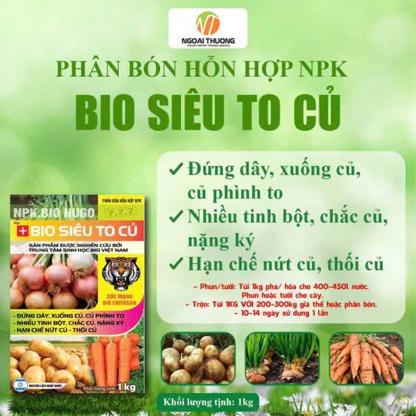 Bio Siêu To Củ – Phân Bón Hỗn Hợp NPK 7-7-7