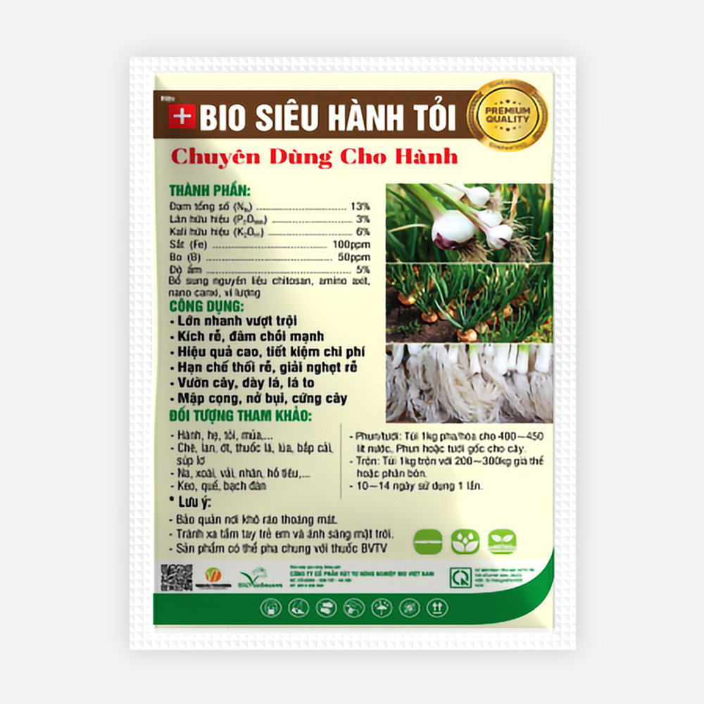 Bio Siêu Hành Tỏi – Phân Bón Hỗn Hợp NPK 13-3-6 +TE