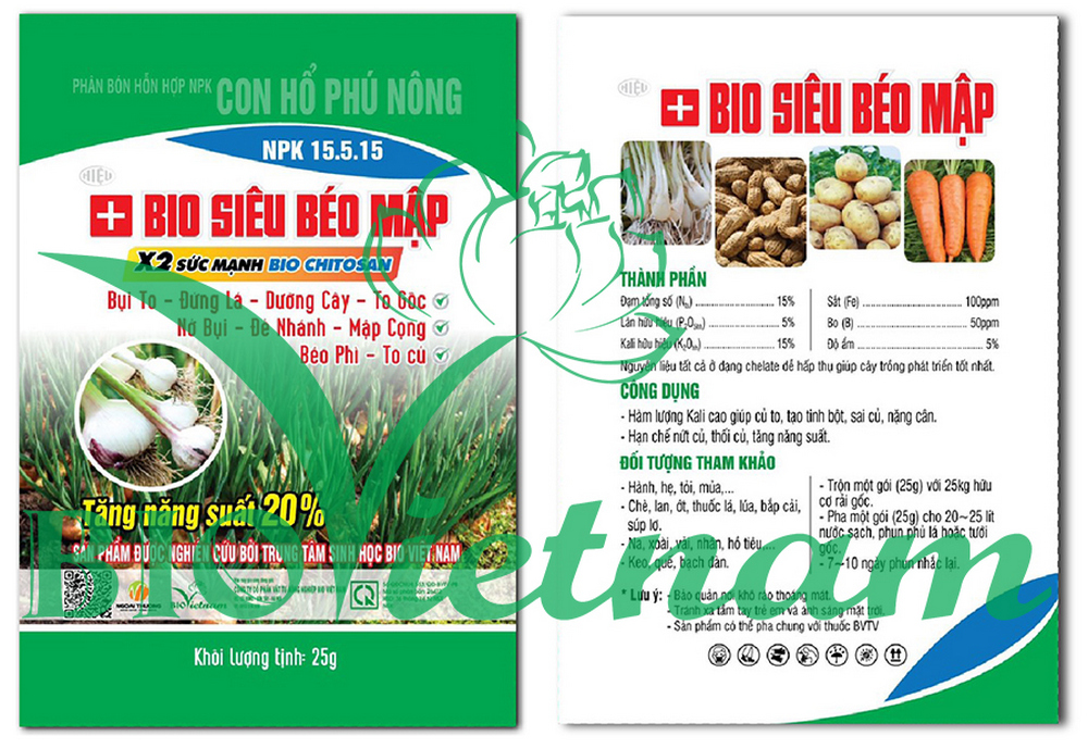 Bio Siêu Béo Mập – Phân Bón Hỗn Hợp NPK X2 Chitosan