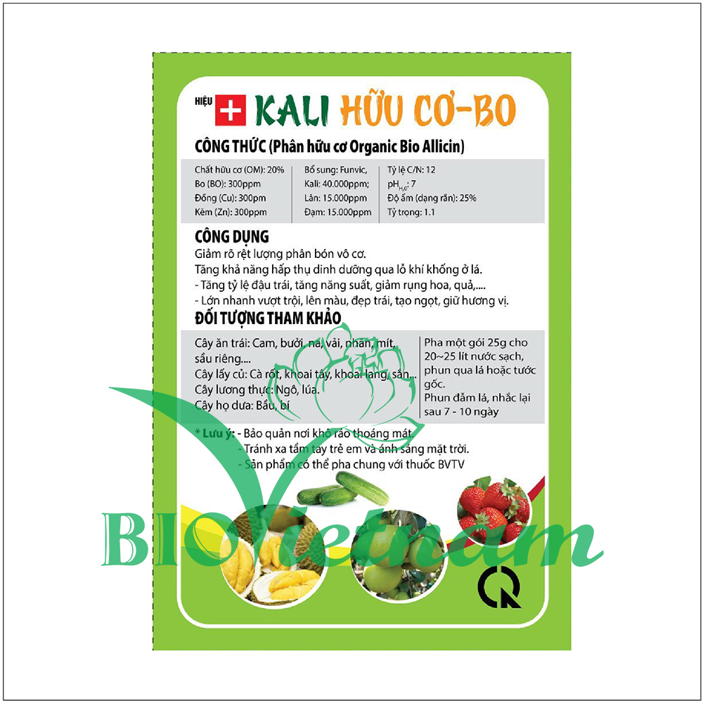 Kali Hữu Cơ Bo – Organic Bio Allicin Phân Bón Sinh Học