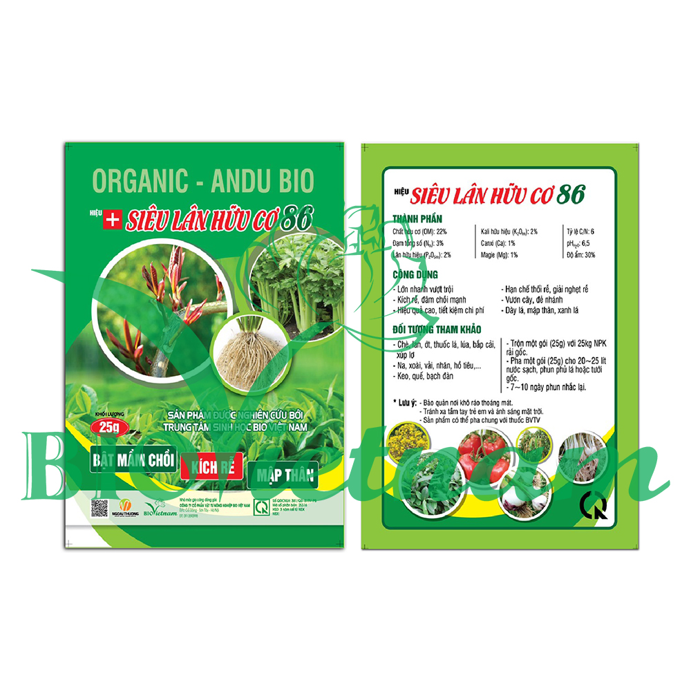 Siêu Lân 86 Organic Andu Bio – Thức Ăn Sạch Cho Cây