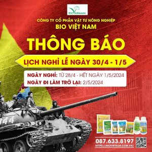 Thông báo lịch nghỉ lễ 30/04 – 01/05/2024